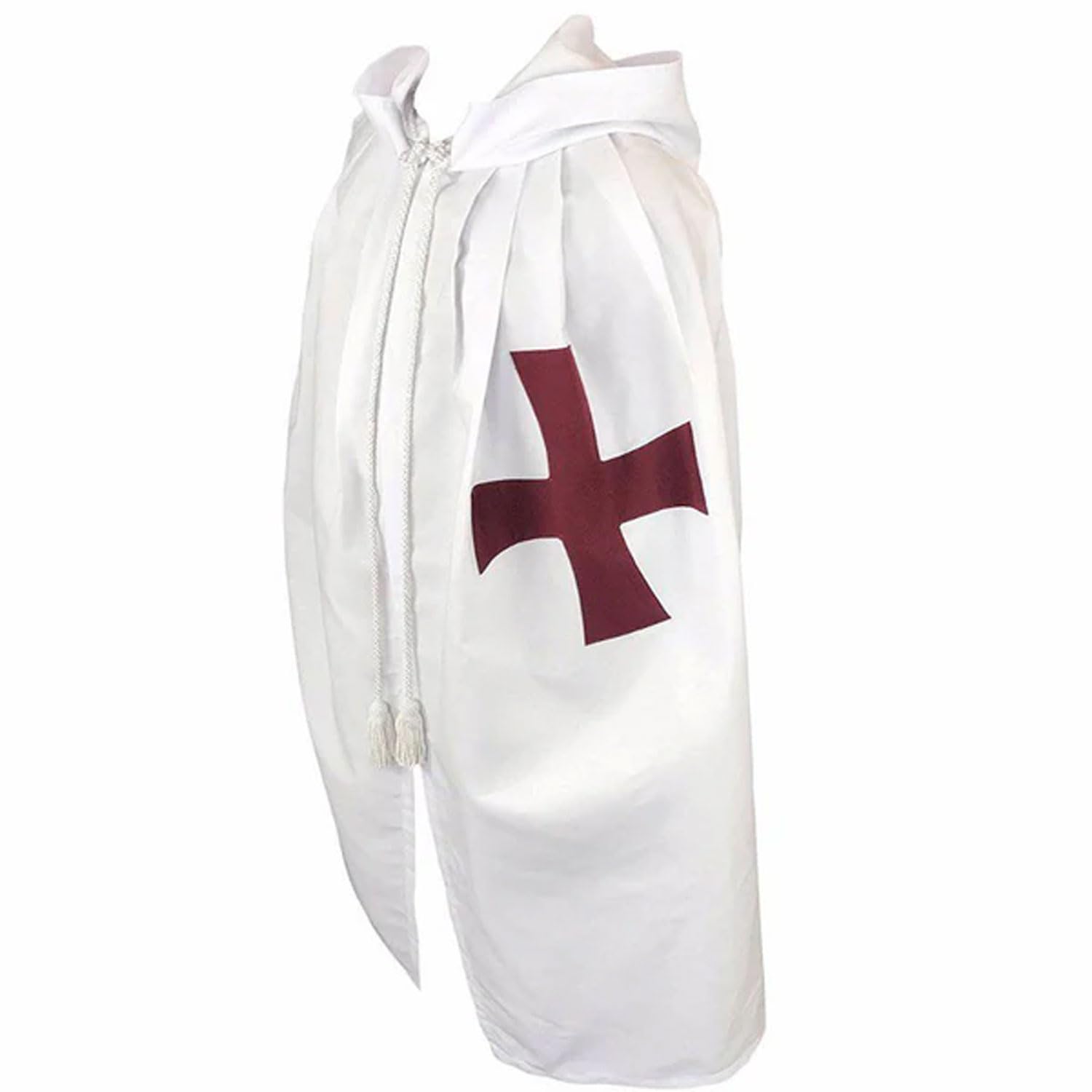 Masonic Knight Templar Cloak Mantle with Red Cross - Premium Ceremonial Robe for Freemasonry Events, Medieval Reenactments & Costume Parties