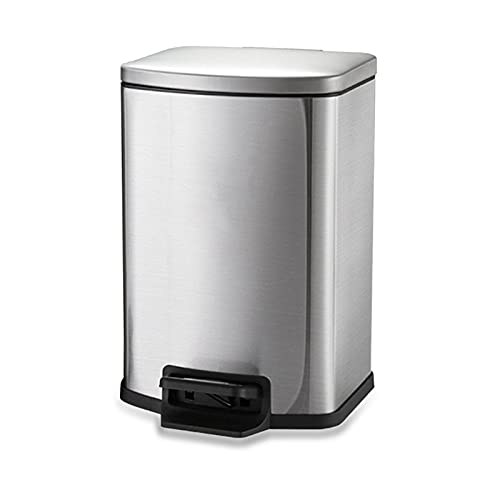 Joliand 5L/1.3 Gallon Stainless Steel Trash Can - Rectangular Compact Foot Pedal Bin for Bathroom & Kitchen, Anti-Fingerprint & Silent Lid - Perfect for Small Spaces, Office, Dorm, or RV Use