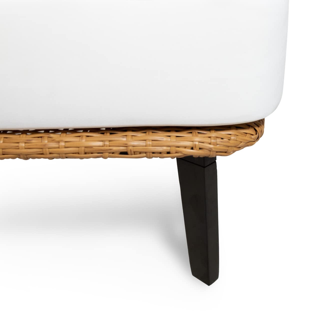 Christopher Knight Home 315002 Nic Outdoor Club Chair - White, Light Brown & Black - Weather-Resistant Patio Furniture for Garden, Poolside & Backyard Relaxation
