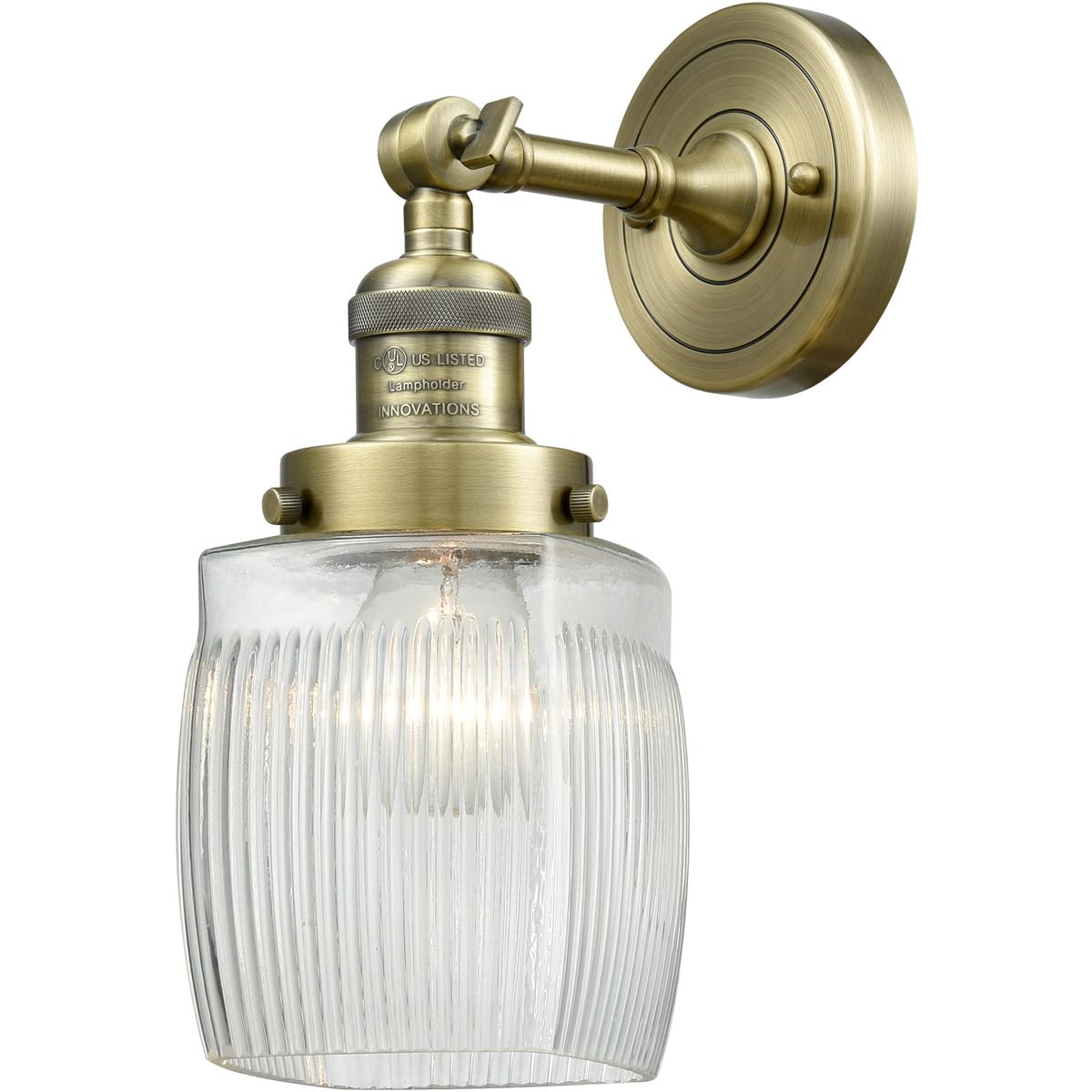 Innovations 201F-AB-G302-LED Semi-Flush Mount Ceiling Light Fixture - Antique Brass Finish, Energy Efficient LED Lighting for Bedroom, Living Room & Hallway