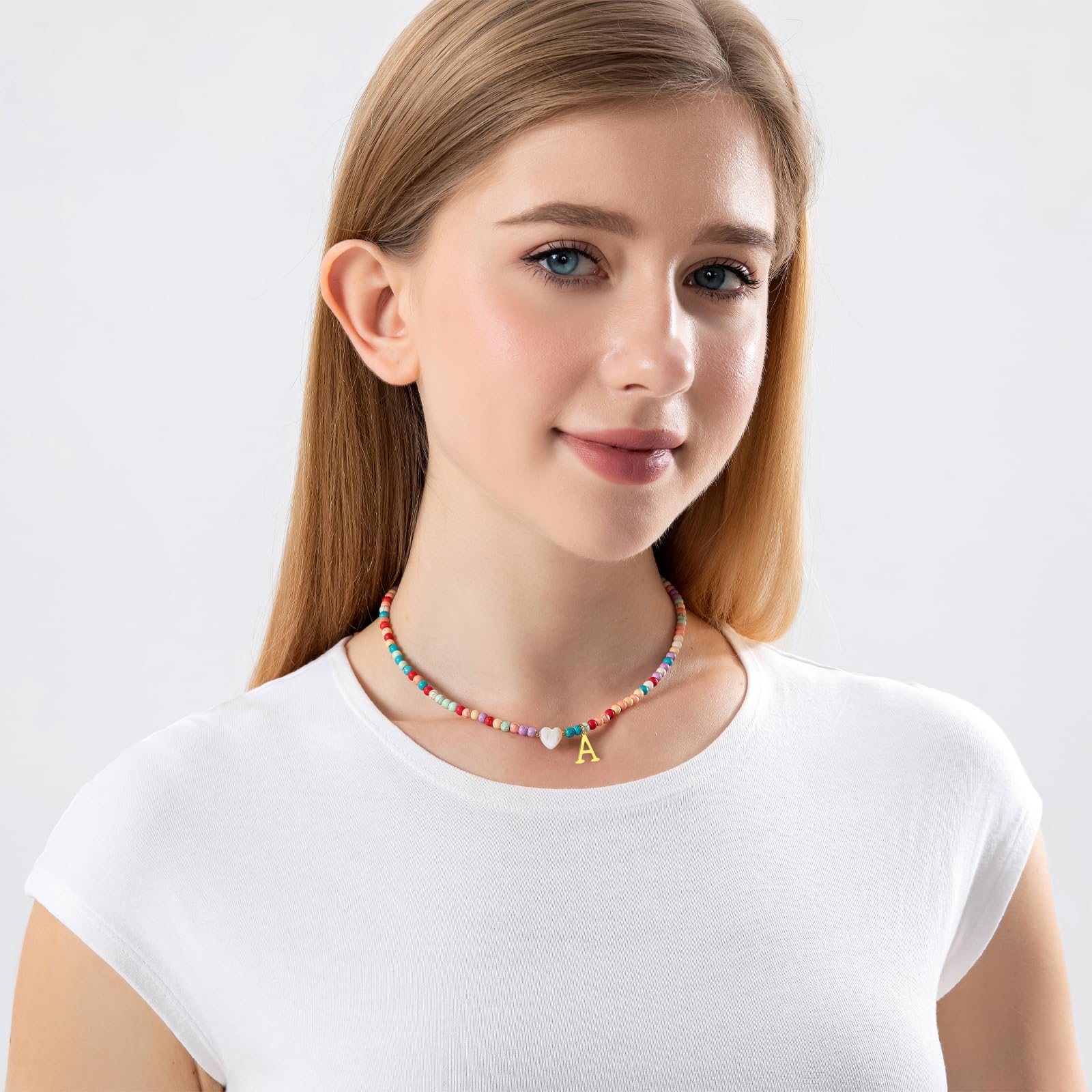 Initial Necklace for Women - Colorful Beaded Bohemian Letter Choker Jewelry, Personalized Name Necklace for Birthday Gifts | Perfect for Everyday Wear, Boho Outfits & Special Occasions