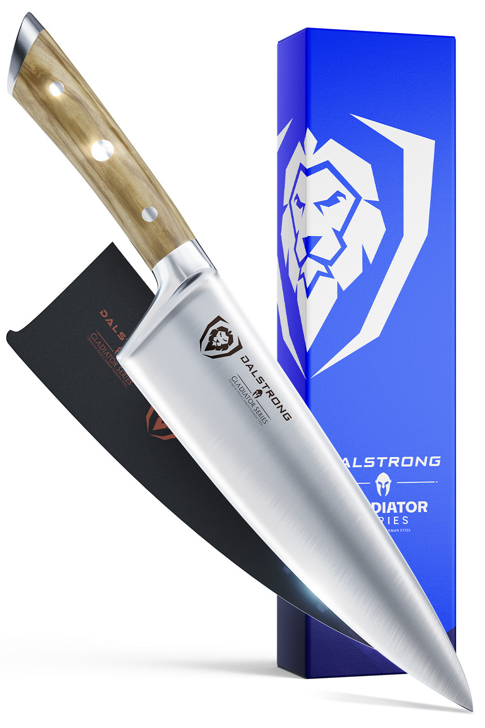 Dalstrong Gladiator Series 8-Inch Chef Knife with Olive Wood Handle - Professional Kitchen Knife for Slicing, Dicing & Chopping - Perfect for Home Cooks & Professional Chefs