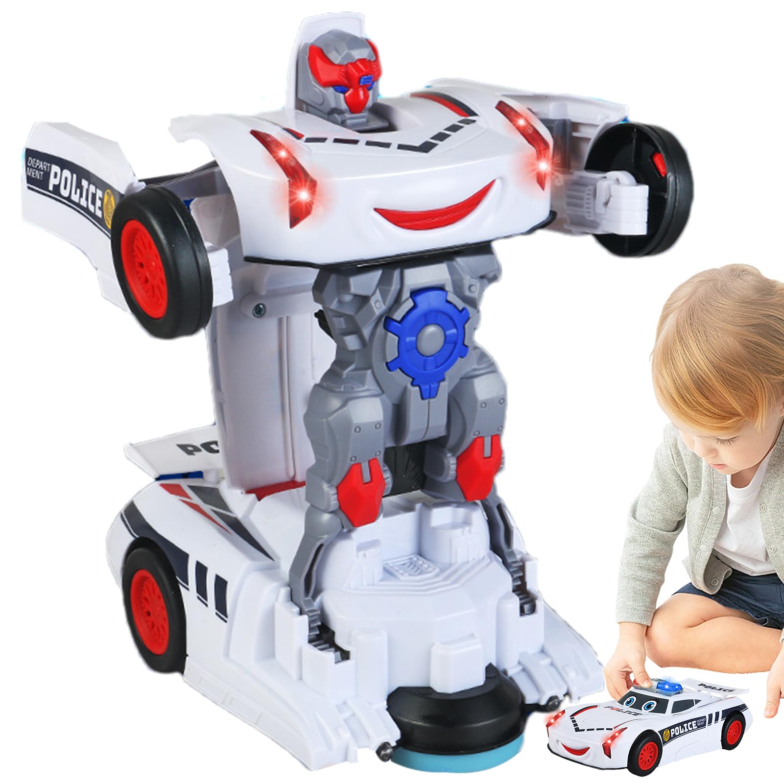 Transformer Car Toy - LED Light & Musical Robot Transforming Engineering Vehicle for Kids | Creative STEM Toy for Boys & Girls | Perfect for Playtime, Birthday Gifts & Educational Fun