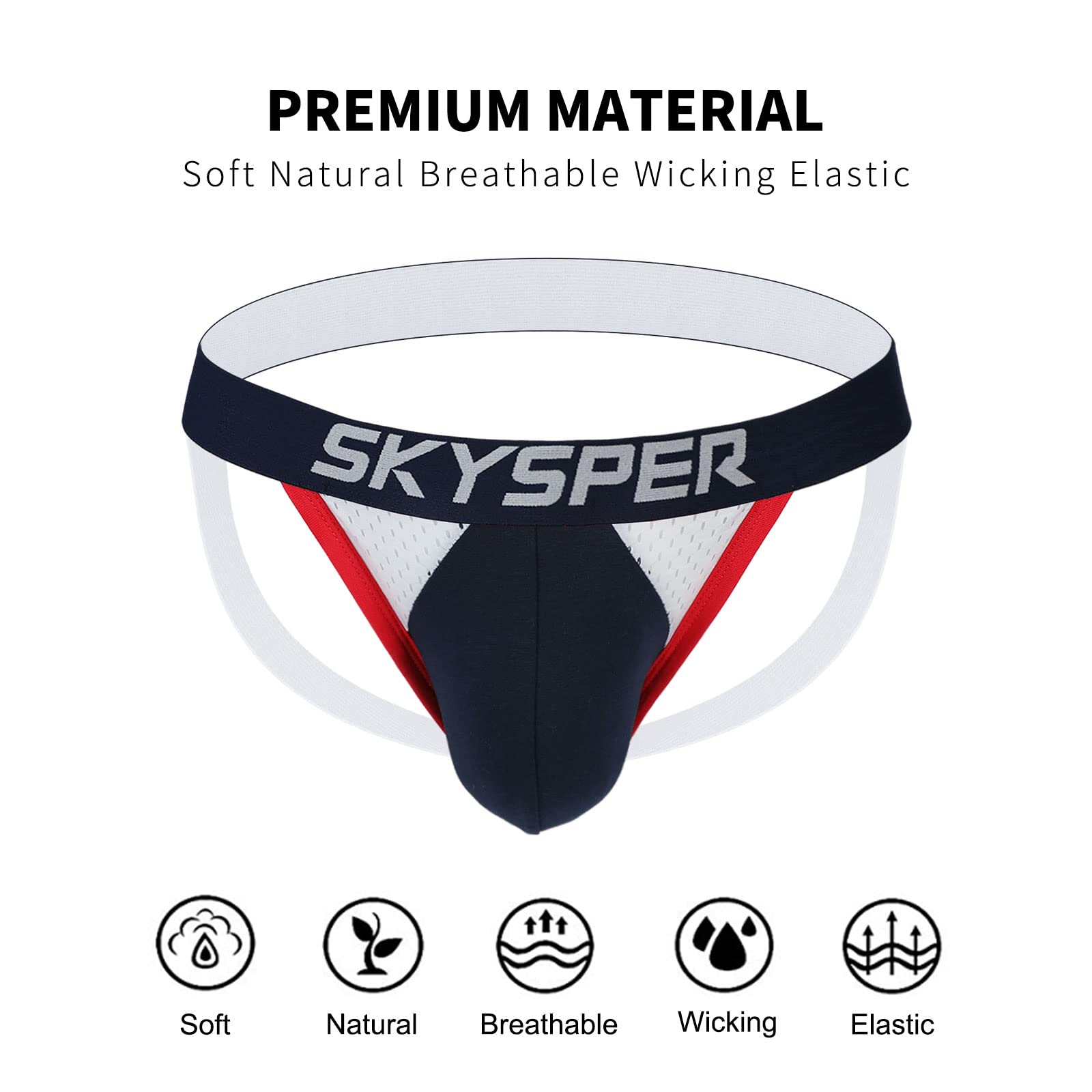 SKYSPER Men's Athletic Jockstrap Support Underwear - Breathable & Comfortable for Sports, Workout & Daily Wear - Sexy Male Underwear for Gym, Running & Active Lifestyle