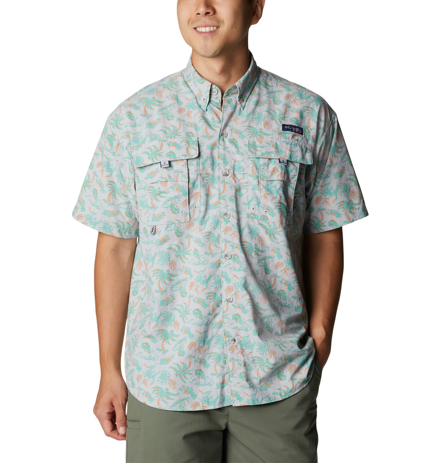Columbia Men's Super Bahama Short Sleeve Shirt - Lightweight Quick-Dry UPF Sun Protection for Hiking, Fishing & Outdoor Adventures