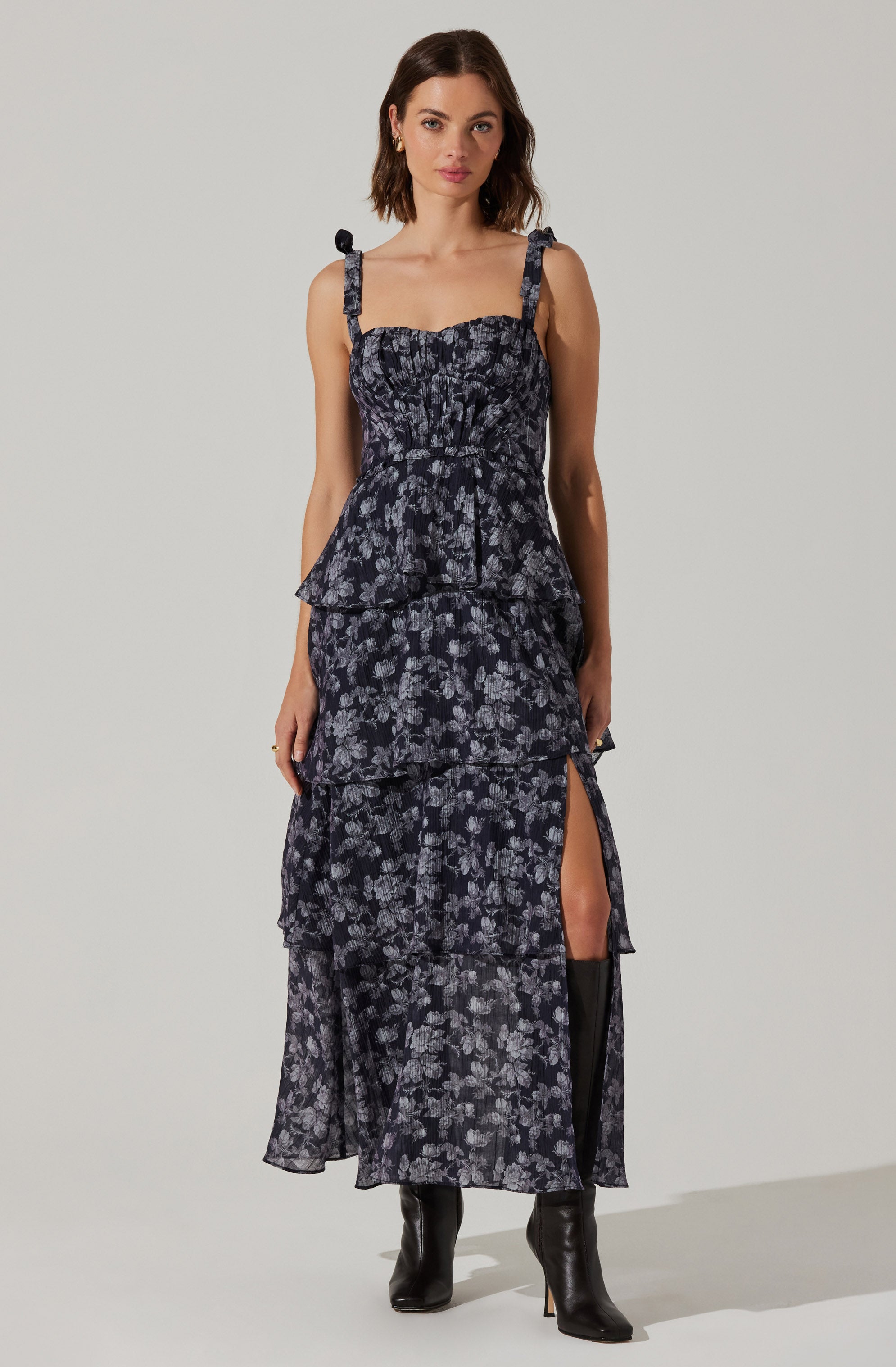 Mellorie Floral Tiered Maxi Dress for Women - Summer Boho Long Dress with Ruffles - Perfect for Beach Vacations, Weddings & Date Nights