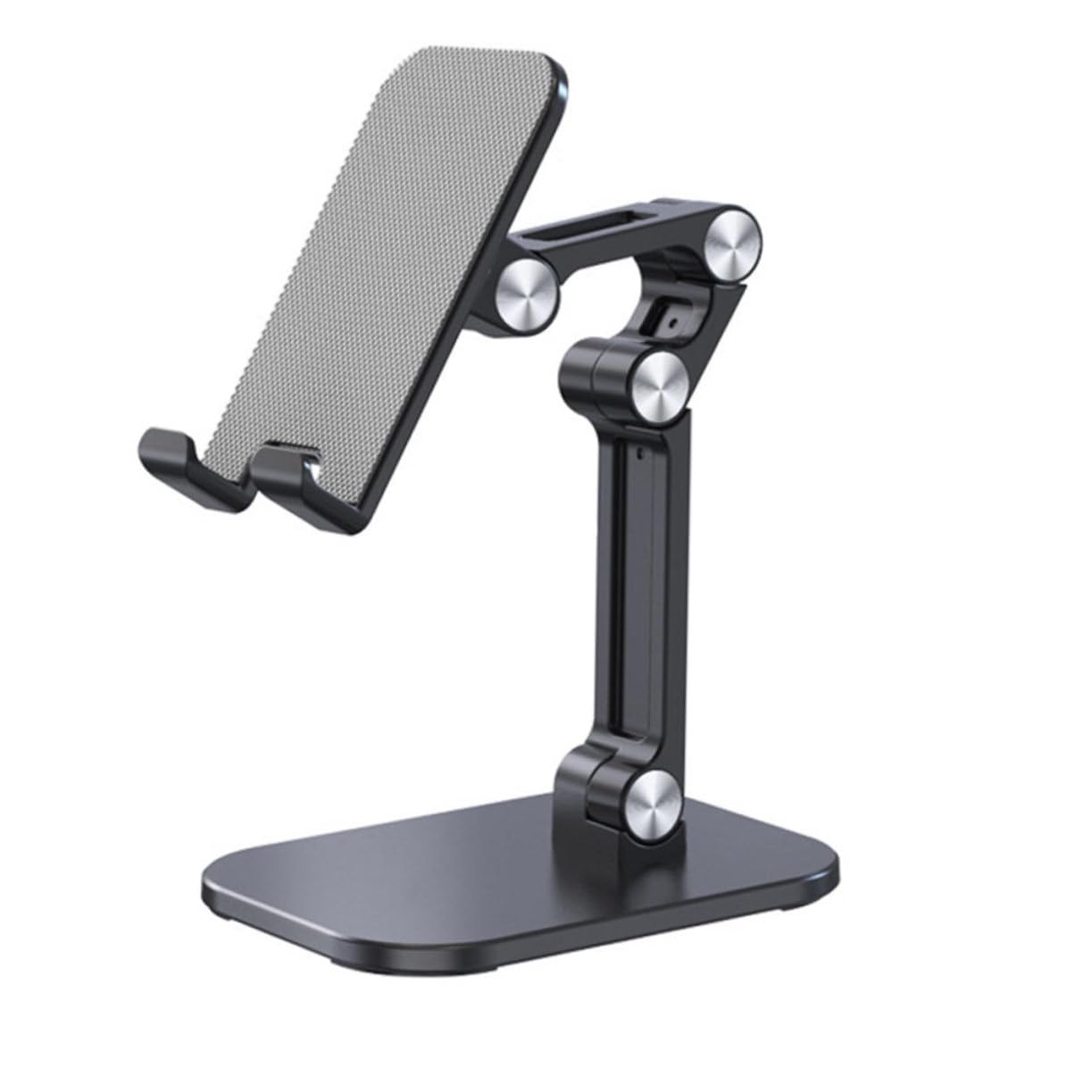 Homoyoyo Heavy Duty Triple Anti-Slip Phone Stand - Universal Adjustable Holder for Smartphones & Tablets (6-13 inch) - Perfect for Office, Home Desk, Bedside & Car Use - Black