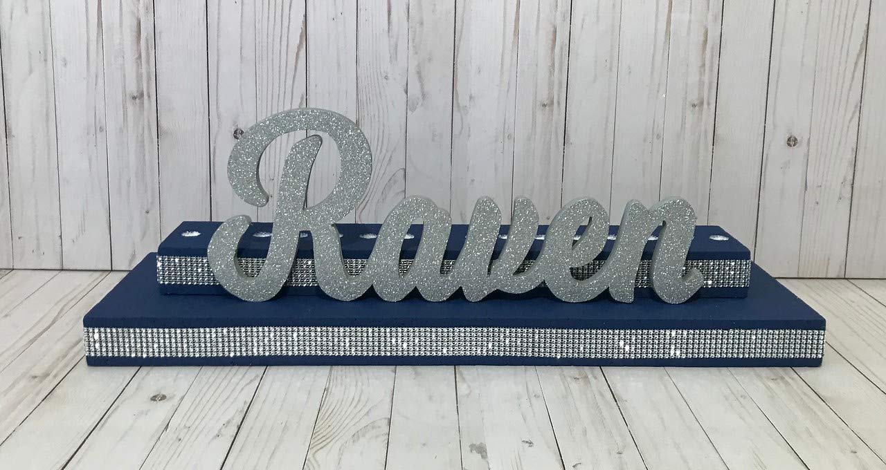 Elegant Sweet 16 Candelabra with Glitter Name - Perfect for Bar Mitzvah, Bat Mitzvah, Candle Ceremony & Name Stand - Decorative Candle Holder for Special Occasions & Celebrations