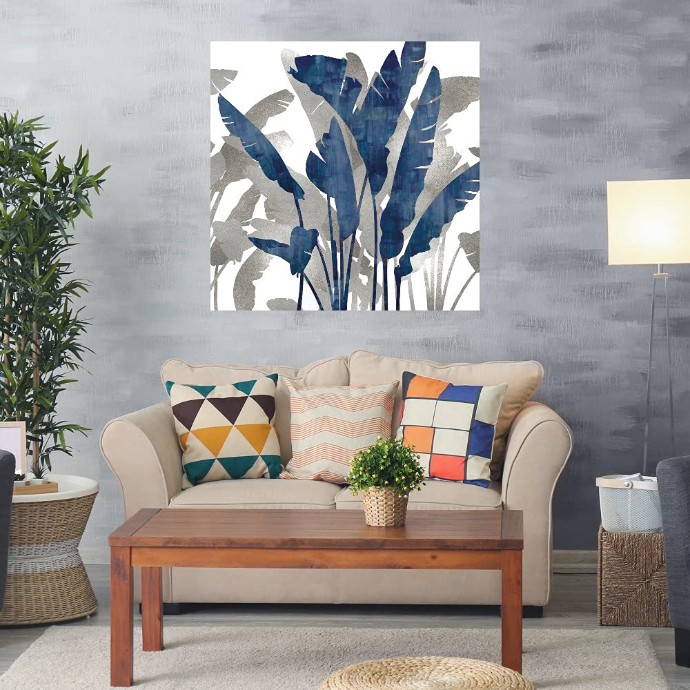Tropical Melody Fine Art Canvas Wall Decor by Tania Bello - 37x37 Inch Ready to Hang Painting for Living Room, Bedroom, Office & More - Beach House Decor, Boho Wall Art, Coastal Home Accent