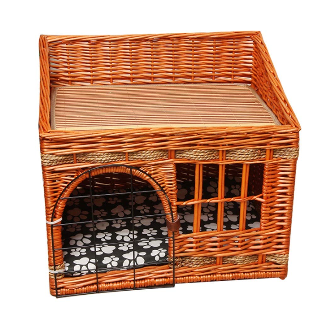 Zcx Natural Willow Wicker Cat Bed for Indoor Cats - Cozy Cat Cave & Dog Basket, Handwoven Rattan Pet Bed in Brown - Perfect for Sleeping, Resting & Lounging at Home