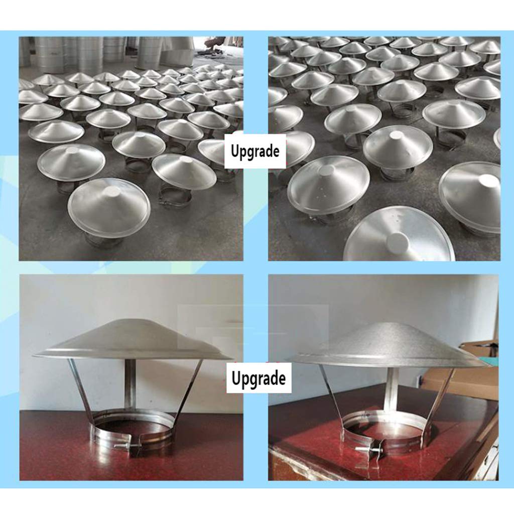 Stainless Steel Chimney Cowl Cap - 125mm & 300mm Diameter - All Fuel Type Compatible - Rain & Snow Protection - Ventilation Ducting Cover - Perfect for Fireplace, Wood Stove & Outdoor Heating Systems