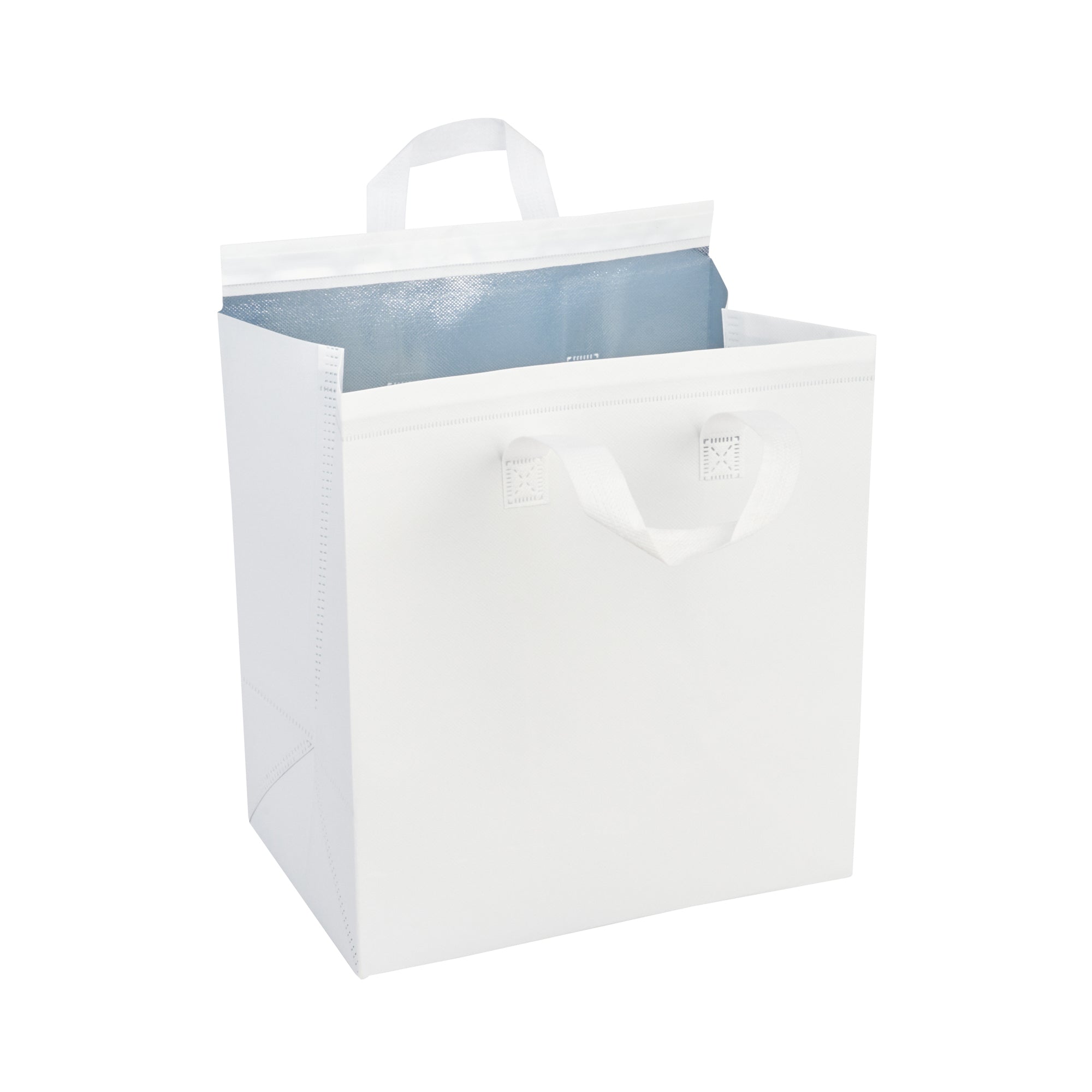 Premium White Insulated Takeout Food Delivery Bags - Tamper Evident, 11.75