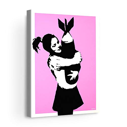 Banksy Bomb Hugger Pink Canvas