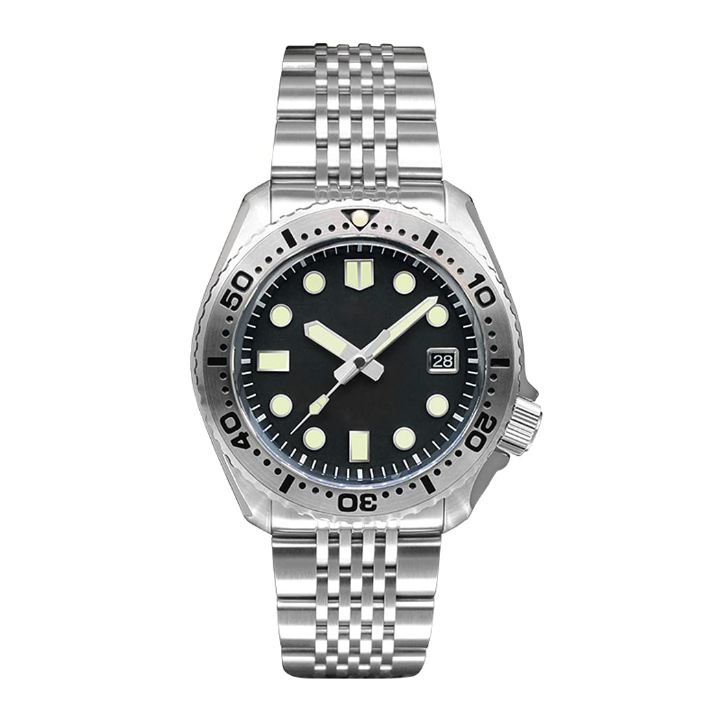 San Martin Men's Automatic Diver Watch - 200M Waterproof Luxury Mechanical Wristwatch with C3 Luminous, Sapphire Crystal & Steel Strap | Professional Dive Chronograph for Water Sports & Everyday Wear
