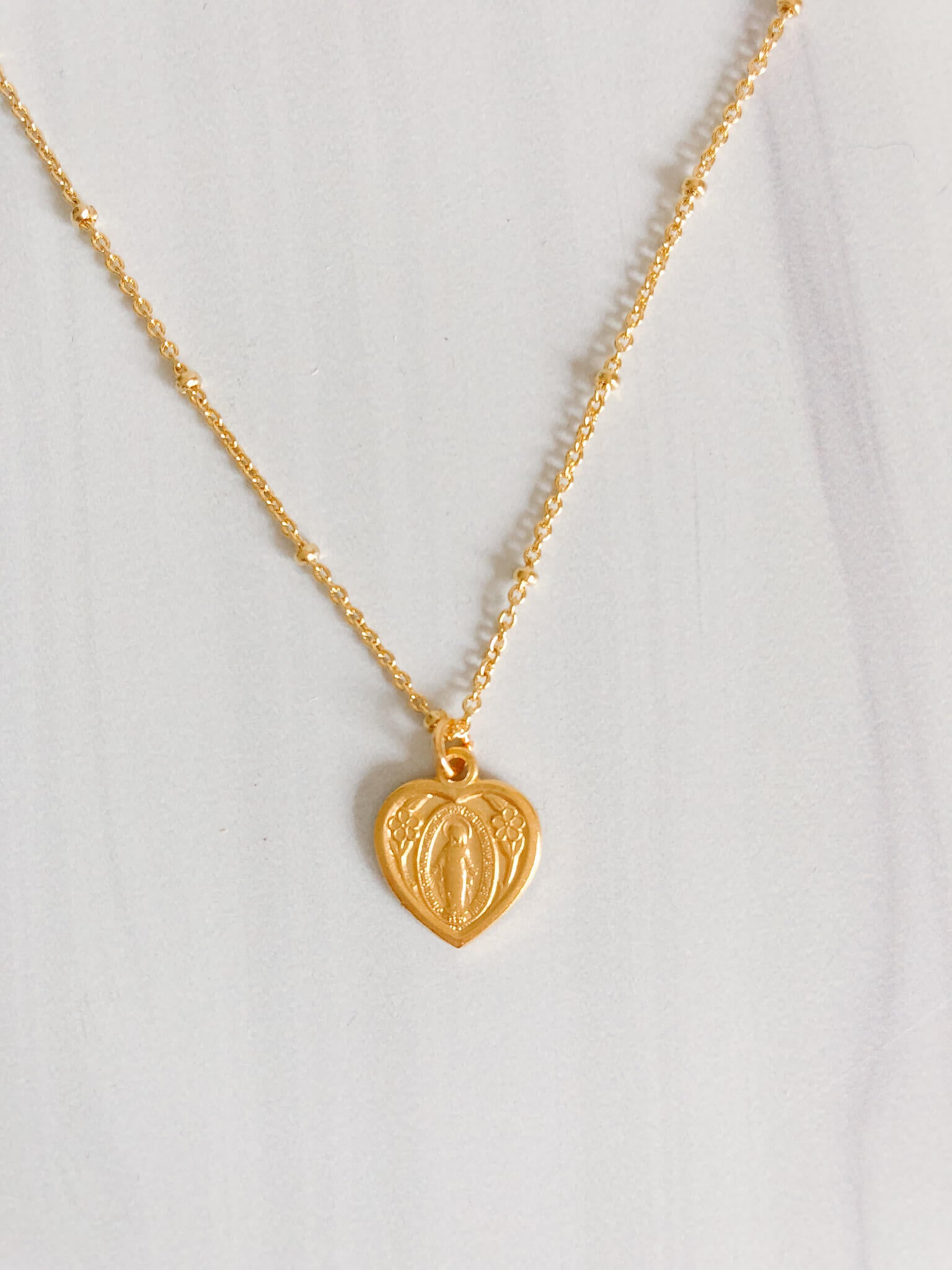 Beautiful Heart Shaped Miraculous Medal Necklace - Religious Jewelry for Women - Perfect for Baptism, First Communion & Daily Faith Inspiration