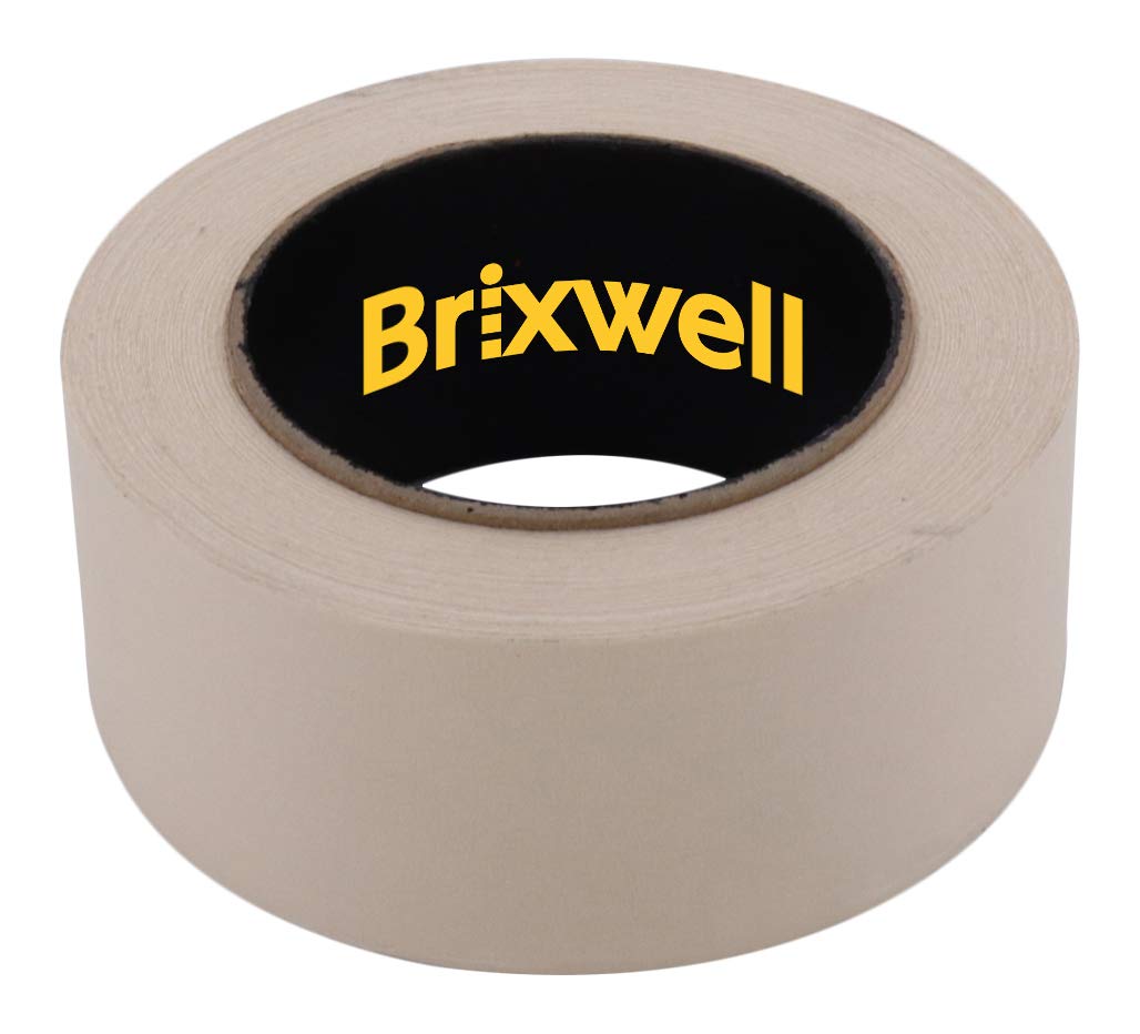 Brixwell 48 Rolls Professional Grade General Purpose Masking Tan Tape 2 Inch x 60 Yard - Made in USA | Perfect for Painting, Crafting, DIY Projects & Home Renovations