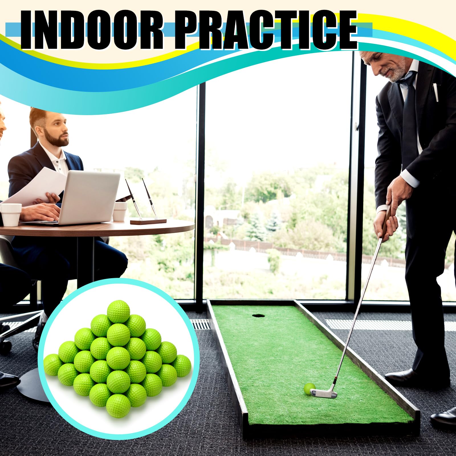 200 Pcs Foam Golf Practice Balls - Bulk Limited Flight Training Balls with Realistic Feel for Indoor & Outdoor Swing Practice - Perfect for Backyard, Driving Range & Golf Course Training