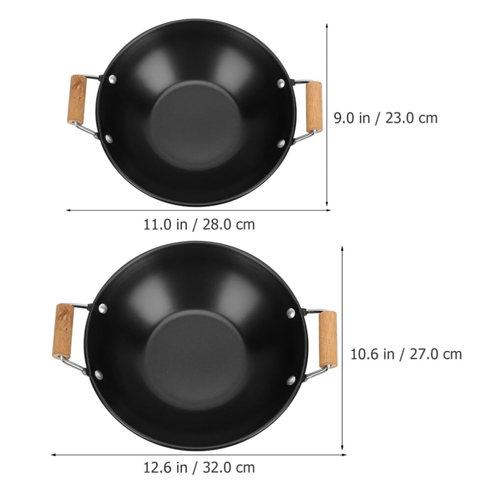 Premium Stainless Steel Griddle Pan Set - 2-Piece Large Wok Pan with Lid, Cast Iron Wok & Non-Stick Skillet for Stir Fry, Sautéing & Asian Cooking | Perfect for Home Chefs & Commercial Kitchens