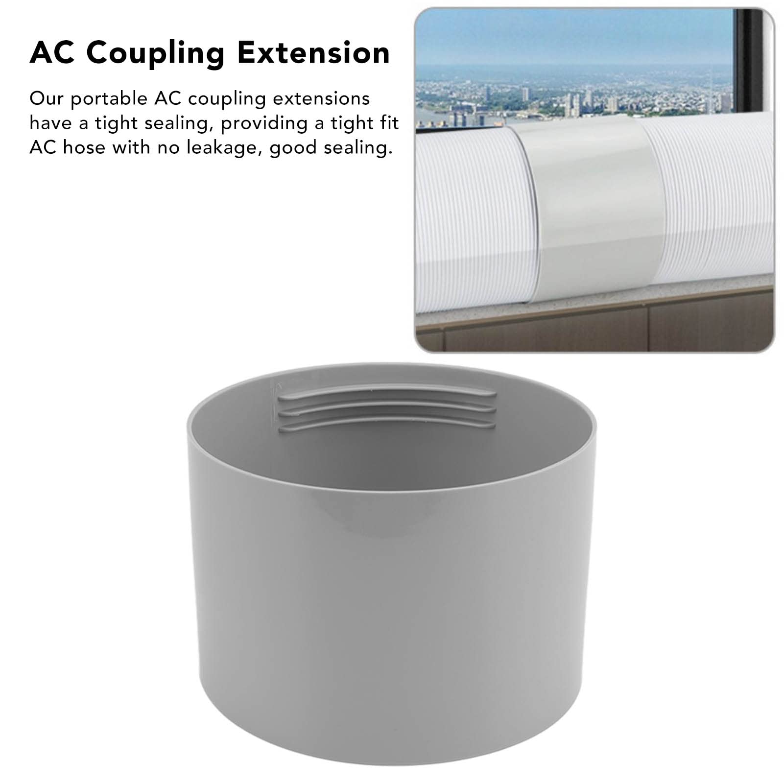 Tnfeeon 5.9 Inch Portable Air Conditioner Exhaust Hose Connector - Round Tube Adapter & Coupler for AC Unit - Universal AC Hose Extension Kit for Home, Office, RV & Camping Use