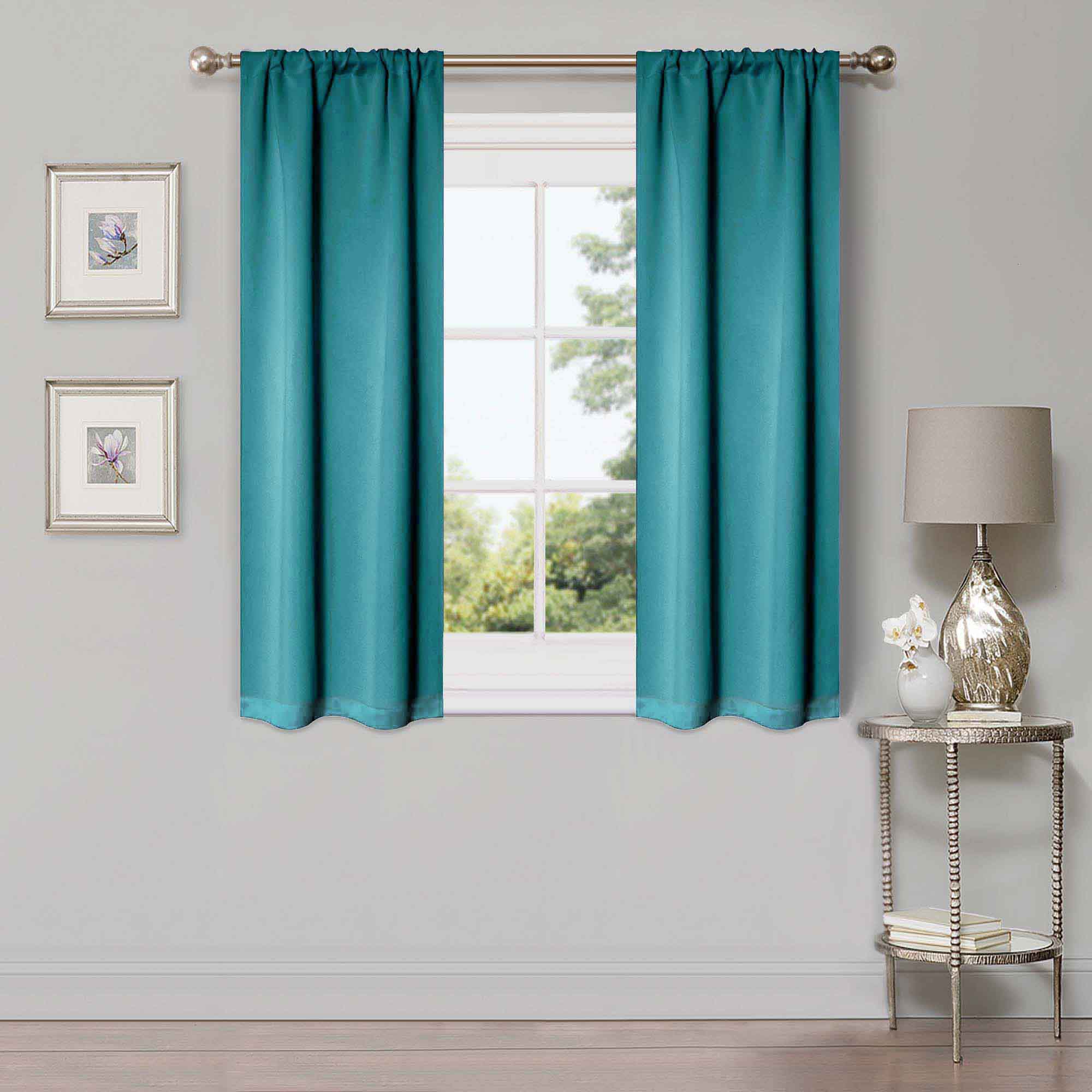 Blackout Curtains for Bedroom - Solid Classic Modern Rod Pocket Curtain Set, Thermal Insulated & Noise Reducing, Perfect for Home, Office, and Nursery (Black)