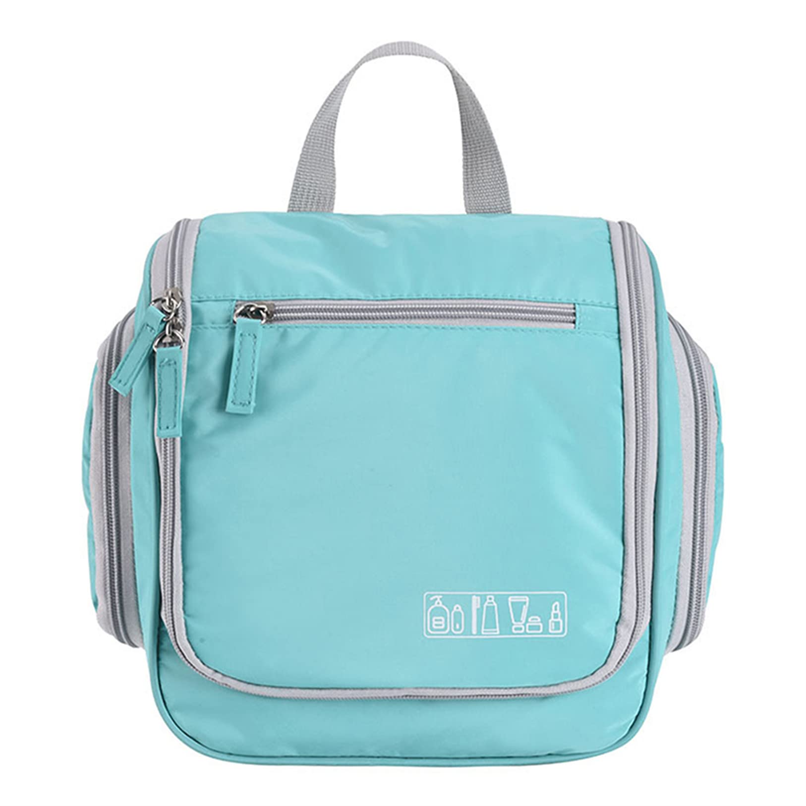 QBQBY Expandable Hanging Toiletry Bag for Travel - Waterproof Cosmetic Organizer with Detachable Compartments for Makeup Brushes, Jewelry & Shaving Tools - Perfect for Camping, Gym & Business Trips (Mint Green)