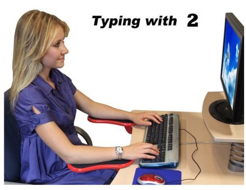 Ergonomic Adjustable Computer Desk Wrist Rest Support - Black | Comfortable Keyboard & Mouse Arm Rest for Office, Gaming & Home Workspace