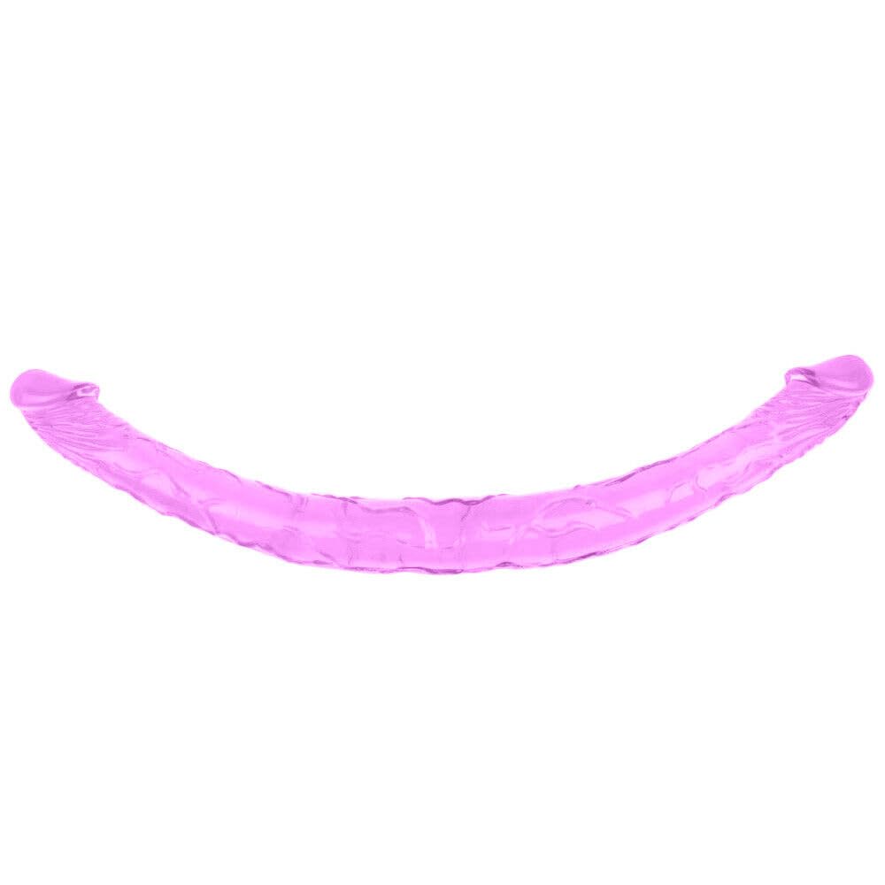 Honeypleasures 18 Inch Realistic Double Ended Dildo - Dual Sided for Vaginal & Anal Play - Perfect for Couples, Girl on Girl or Solo Use - Soft Pink Silicone Adult Toy for Intimate Pleasure & BDSM Scenes