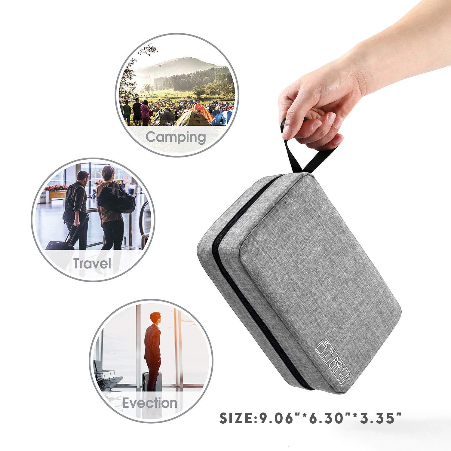 FASHOLIC Large Waterproof Makeup Bag for Women - Travel Cosmetic Organizer with Multiple Pockets, Portable Toiletry Storage Case (Grey) | Perfect for Travel, Gym, and Daily Beauty Essentials