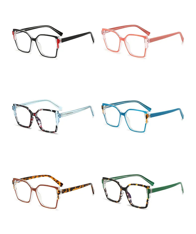 CCspace Women's Full Rim Square Cat Eye Polycarbonate Eyeglasses Frame 301332 - Stylish & Lightweight for Work, Reading & Fashion Accessories
