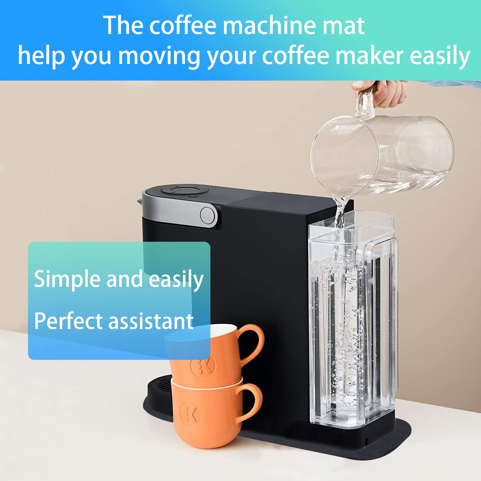 **Premium Keurig Coffee Maker Mat - Non-Slip Appliance Sliders for Kitchen Countertops, Large 15.3