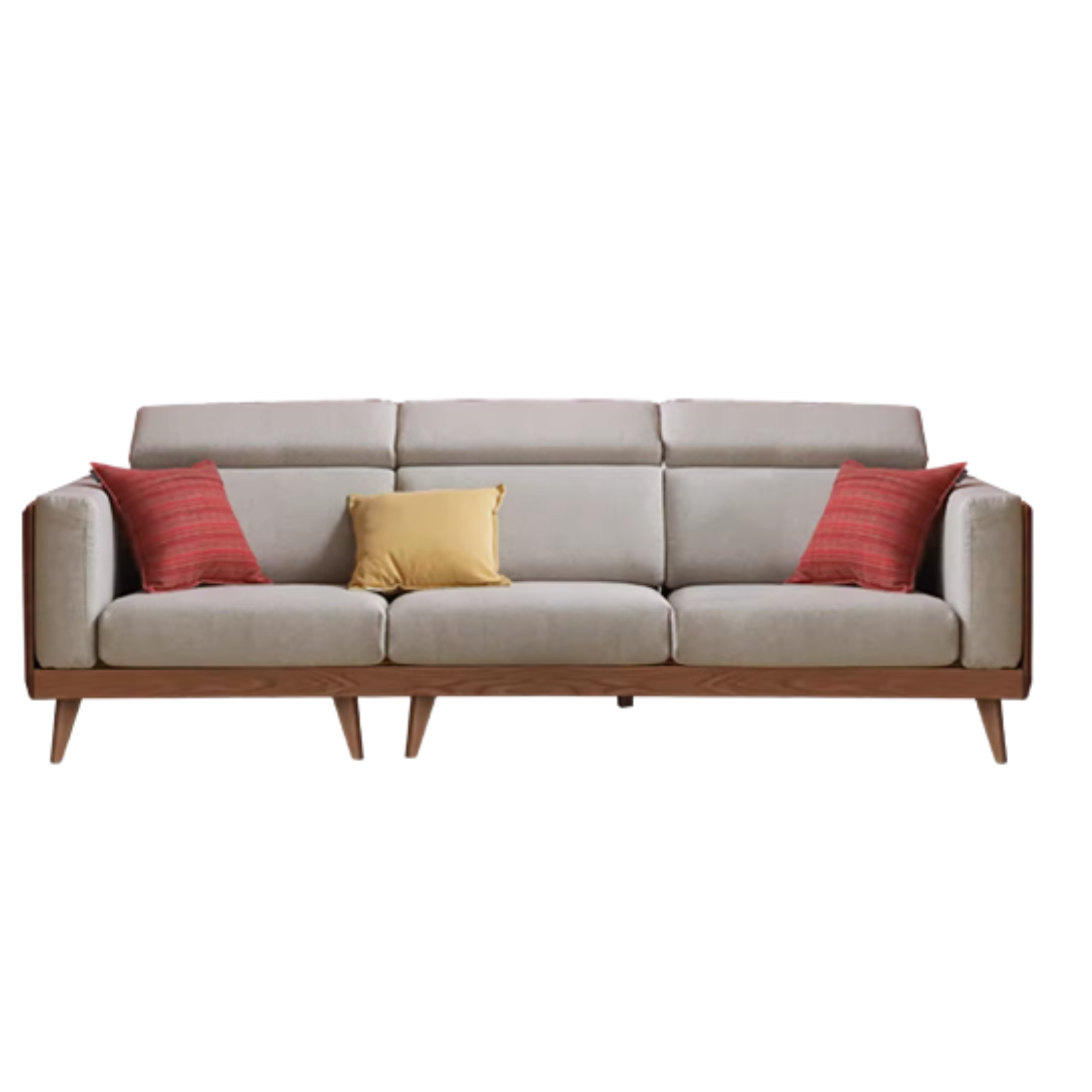 104.3x38.1x33.8 inch / 265x97x86 cm / Walnut color / Ash four-person Fabric in two colors
