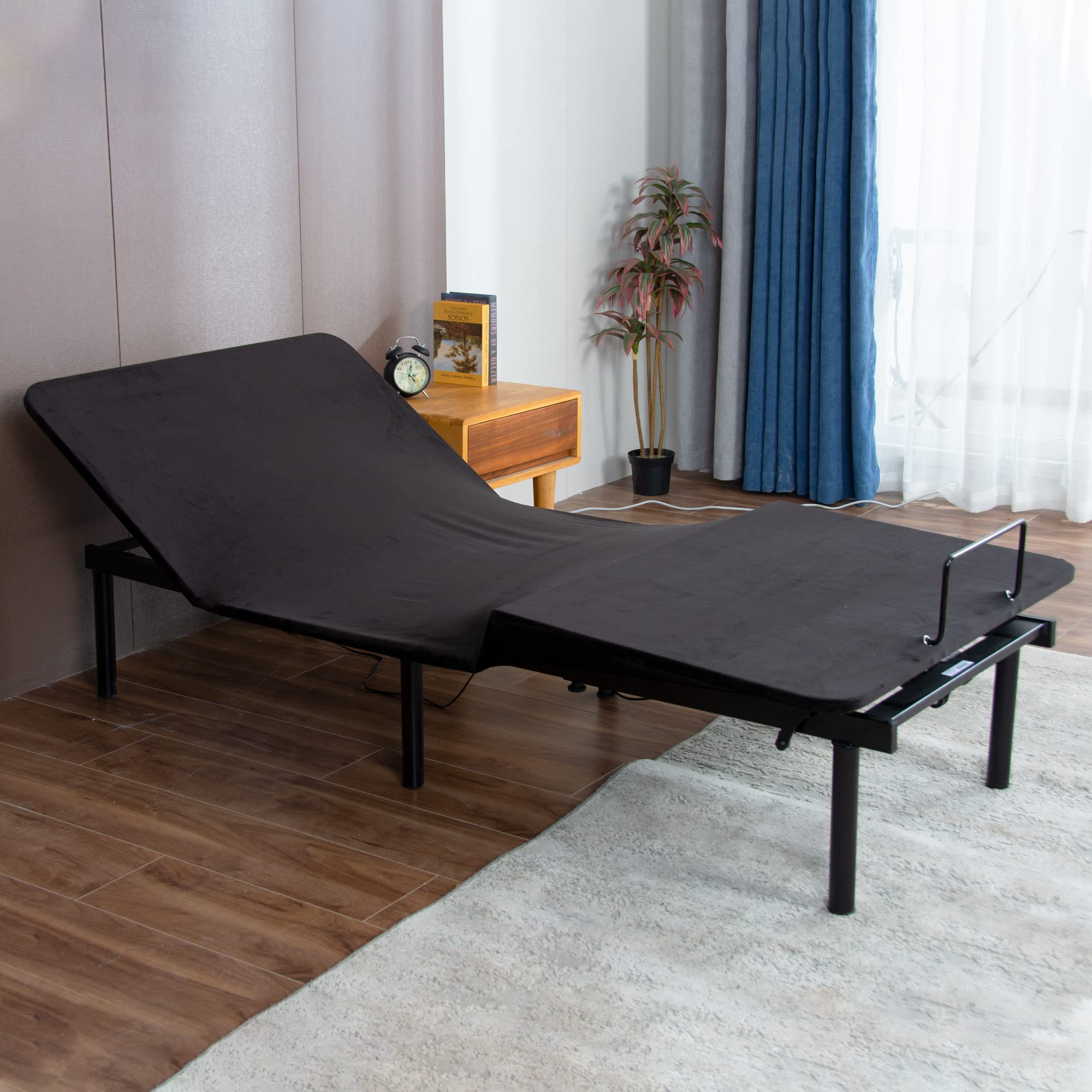 KORUITEN Adjustable Bed Base Frame - Motorized Head & Foot Incline with Wireless Remote for Twin XL Beds | Perfect for Home, Hospital & Elderly Care Comfort