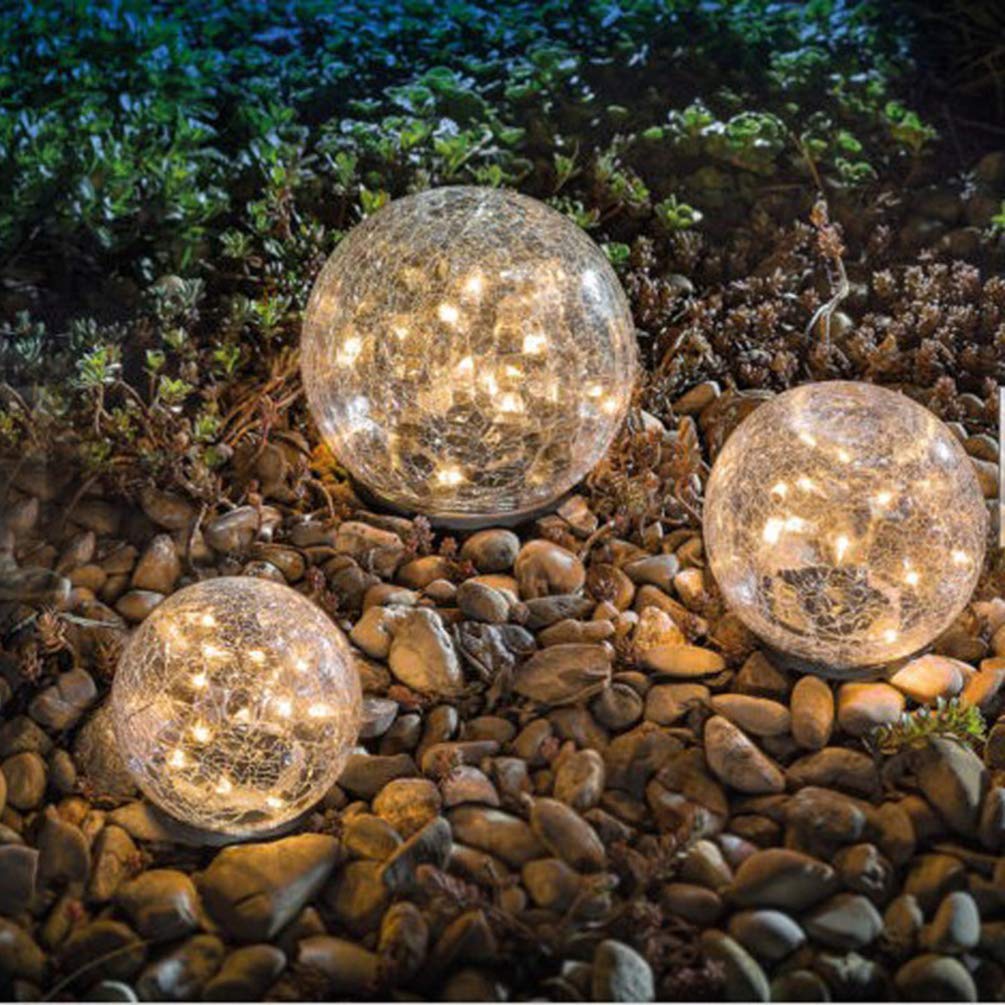 Solar Powered Garden Lights - Waterproof Crack Design for Lawn & Yard Decor - Outdoor Solar Ground Lights for Pathways, Patio & Landscape - Energy Efficient Night Lighting for Garden, Driveway & Backyard
