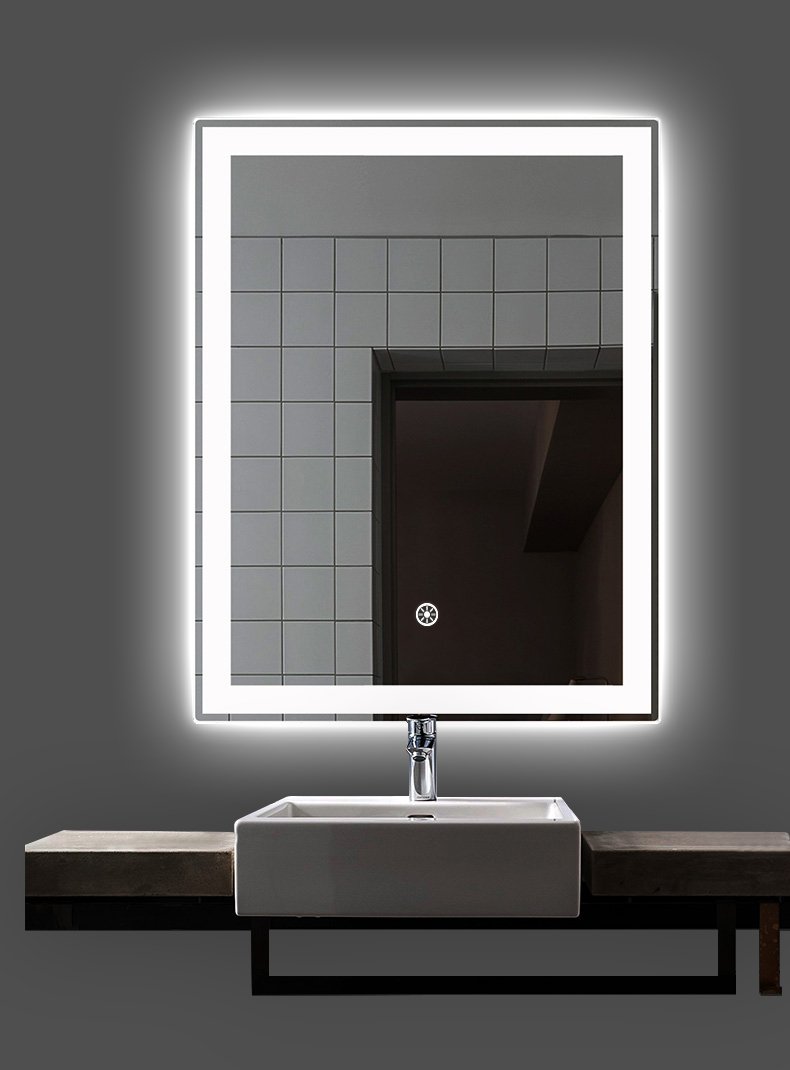 Ketcham RAD 2 Radiant+ Series LED Bathroom Mirror - Surface Mounted Vanity Mirror with Bright Lighting for Makeup & Shaving - Perfect for Modern Bathrooms & Dressing Rooms
