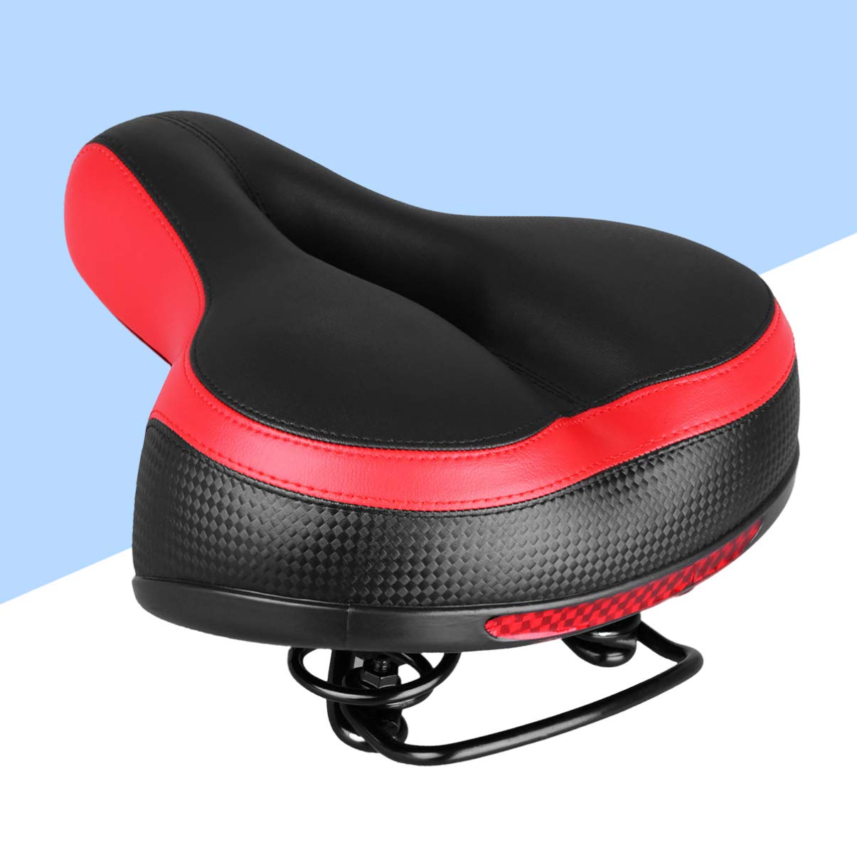 LIOOBO Universal Comfort Bike Saddle - Wide Padded No Nose Bicycle Seat for Men & Women, Reflective Road & Mountain Bike Seat Cushion - Ideal for Commuting, Long Rides & Outdoor Cycling