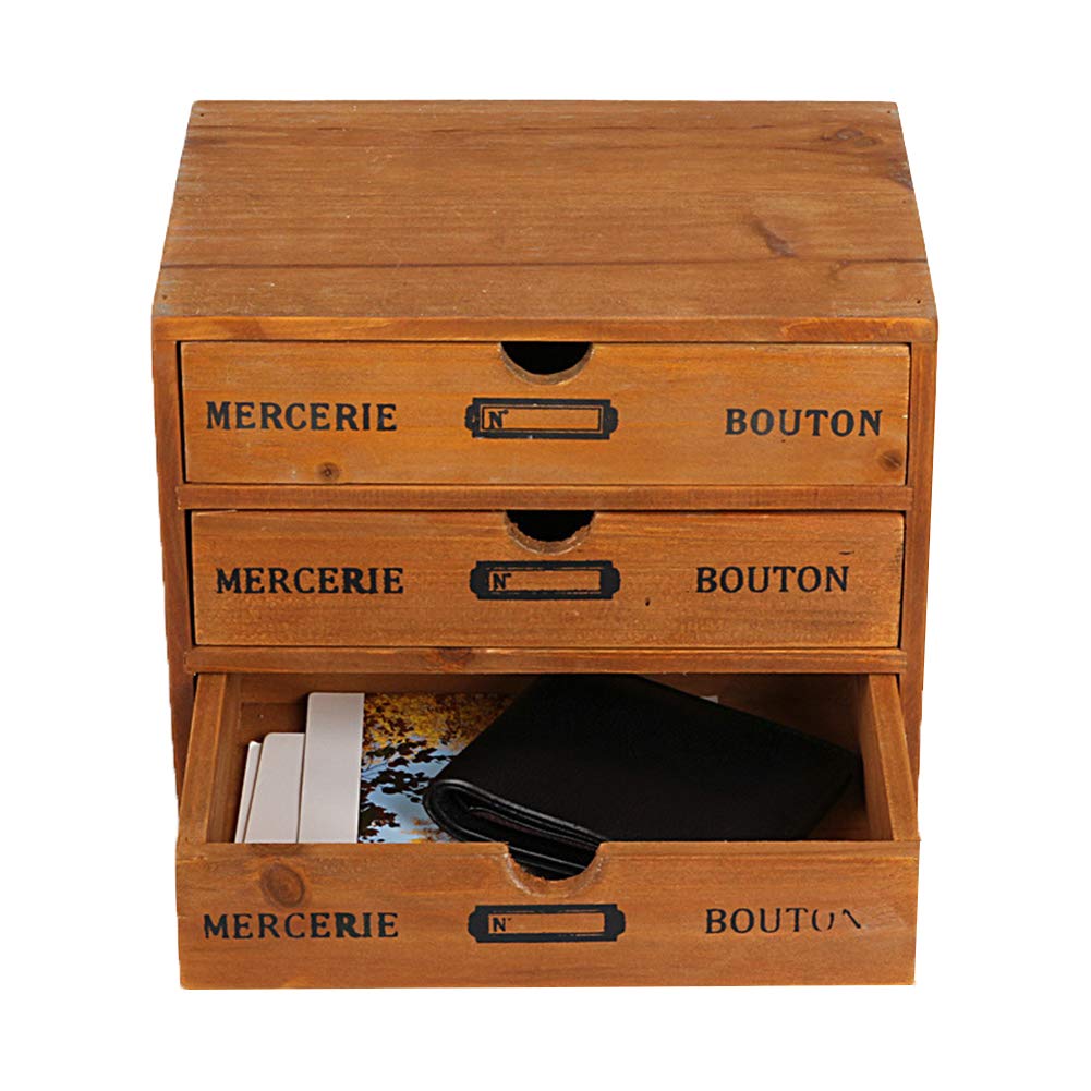 Willcome Wooden Storage Box with Drawers - Portable Desktop Organizer for Home Office, Craft Supplies & Counter Decor | Perfect for Stationery, Jewelry & Makeup Organization