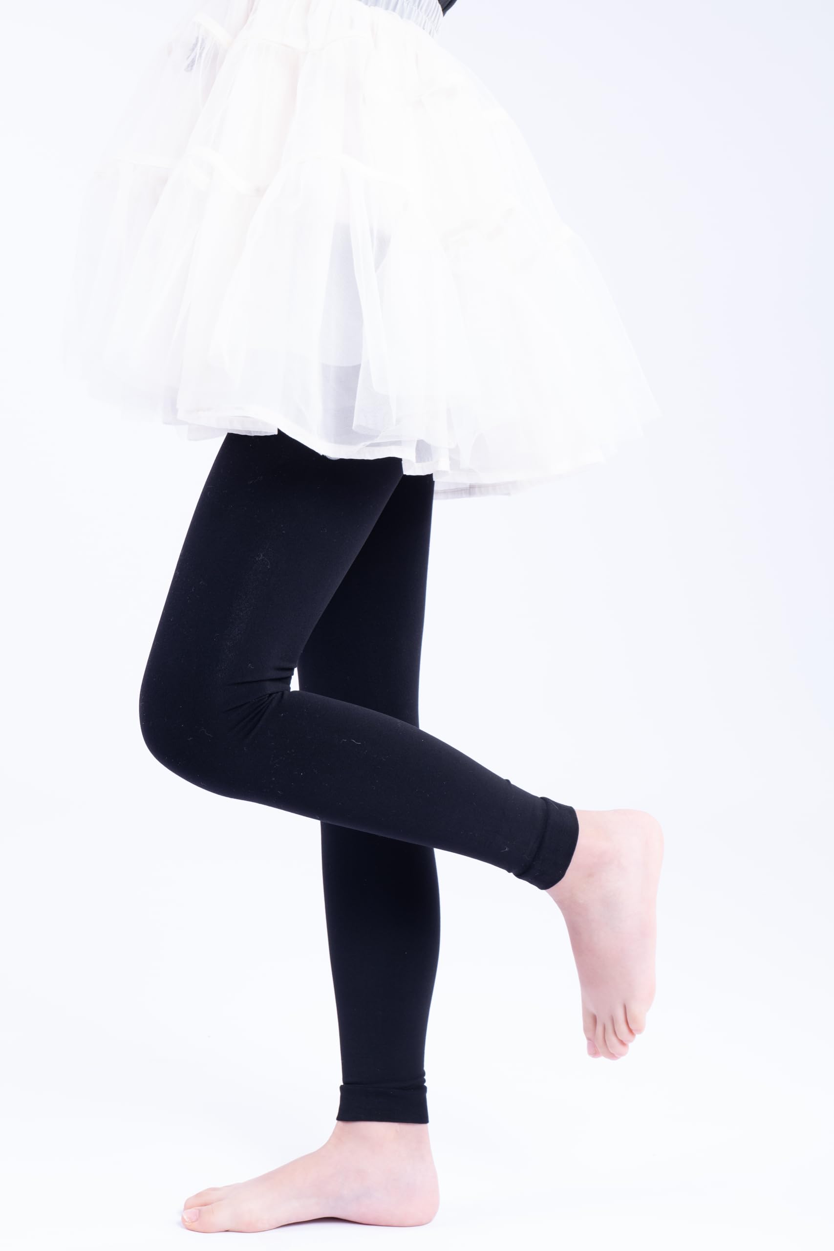 3 Pairs Girls' Microfiber Footless Tights - Soft Stretchy Dance Tights for Ballet, Gymnastics & Everyday Wear - Toddler to Teen Sizes