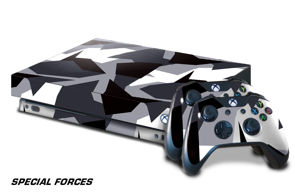 247 Skins Custom Xbox One X & Wireless Controller Skins - Special Forces Camo Silver Vinyl Decal Sticker Kit | Gaming Accessories for Enhanced Grip & Protection | Perfect for Competitive Gaming & Console Customization
