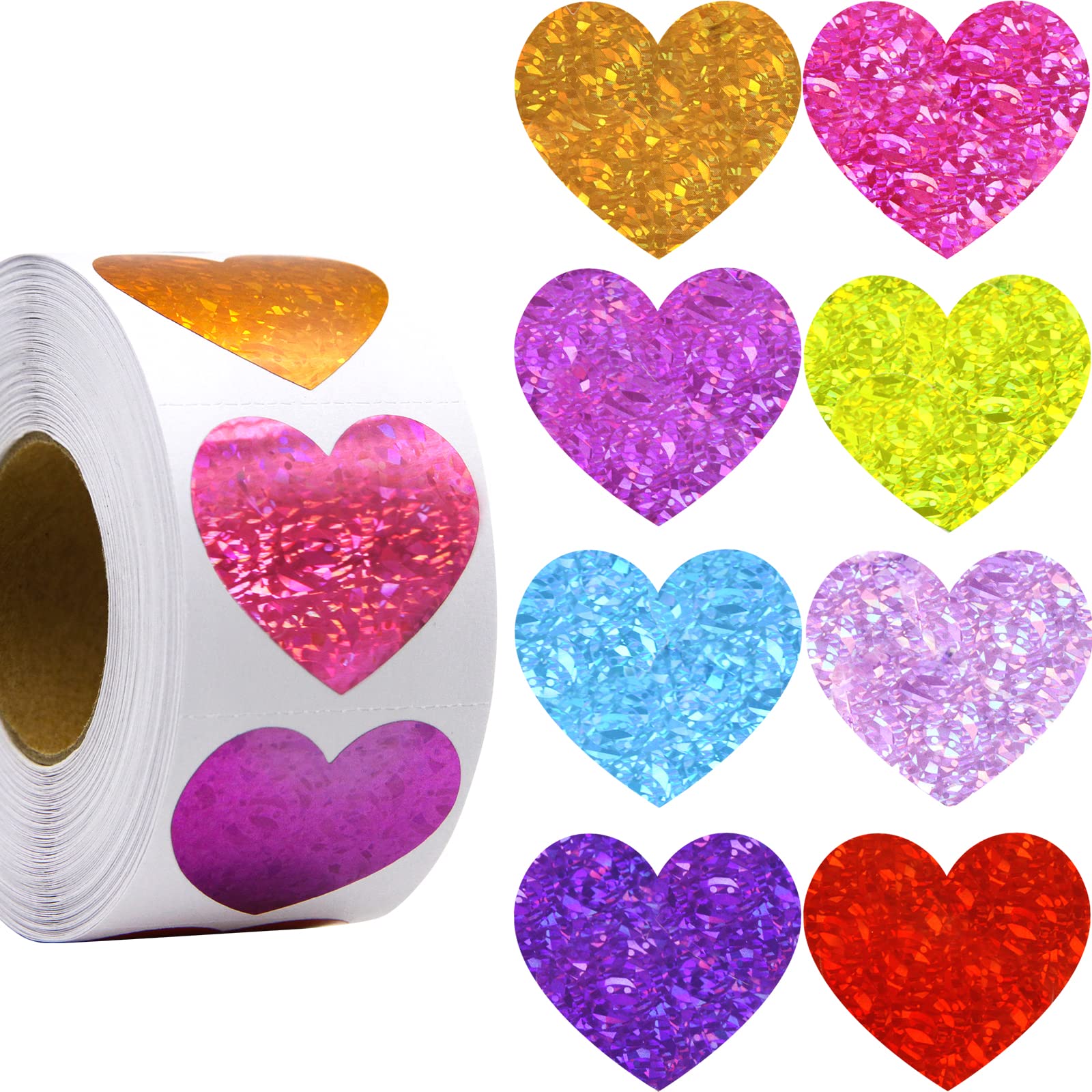 500pcs Glitter Heart Stickers for Envelopes, Valentine's Day, Christmas & Wedding Decorations - Self-Adhesive Sparkling Love Stickers for Scrapbooking, DIY Cards, Gift Wrapping & Party Supplies