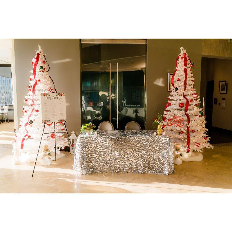 90x156 Inch Large Payette Sequin Rectangular Tablecloth - Elegant Glitter Table Cover for Wedding, Party, and Holiday Decorations