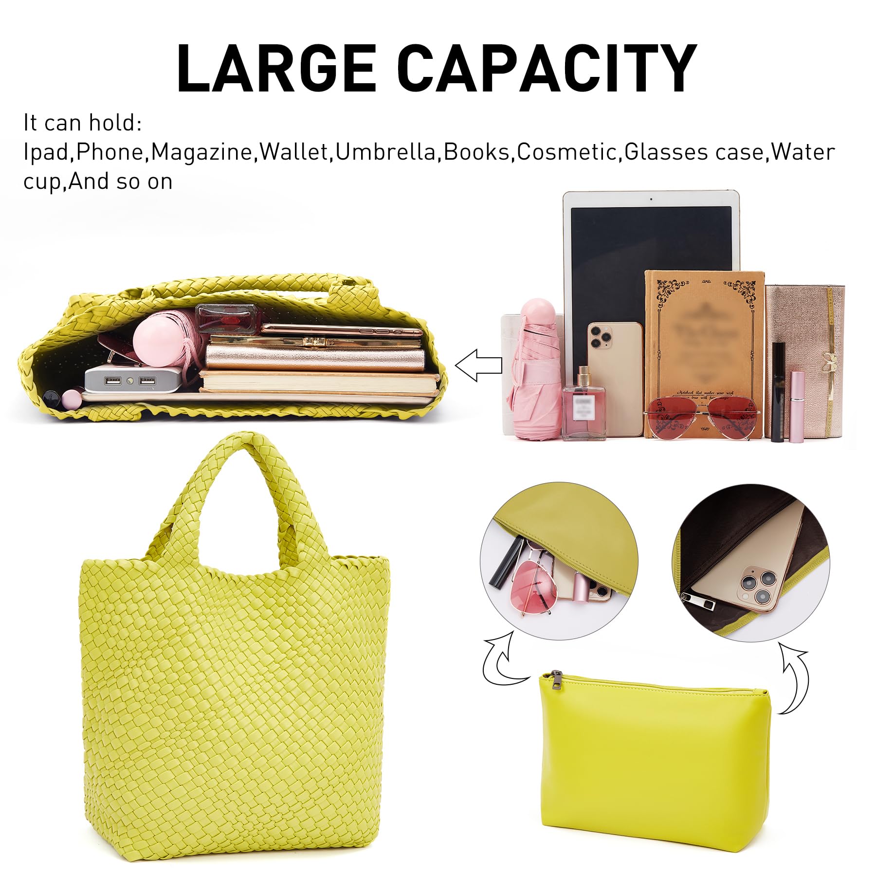 Stylish Handmade Woven Tote Bag for Women - Large Capacity Shoulder Purse with Fashionable Design | Perfect for Shopping, Beach, Work & Daily Use