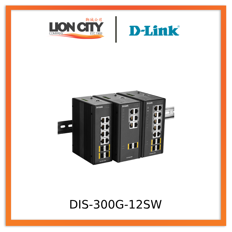 D-Link DIS-300G 12-Port Industrial Gigabit Managed Ethernet Switch | PRE-ORDER | Rugged Network Solution for Factories, Warehouses & Outdoor Deployments