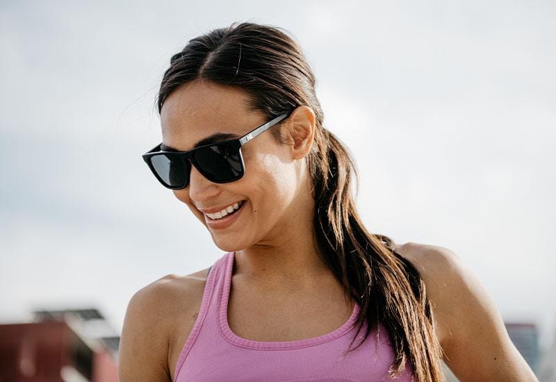 Fast Lanes Sport Sunglasses - Black/Smoke Gradient Lens for Running, Cycling & Outdoor Activities