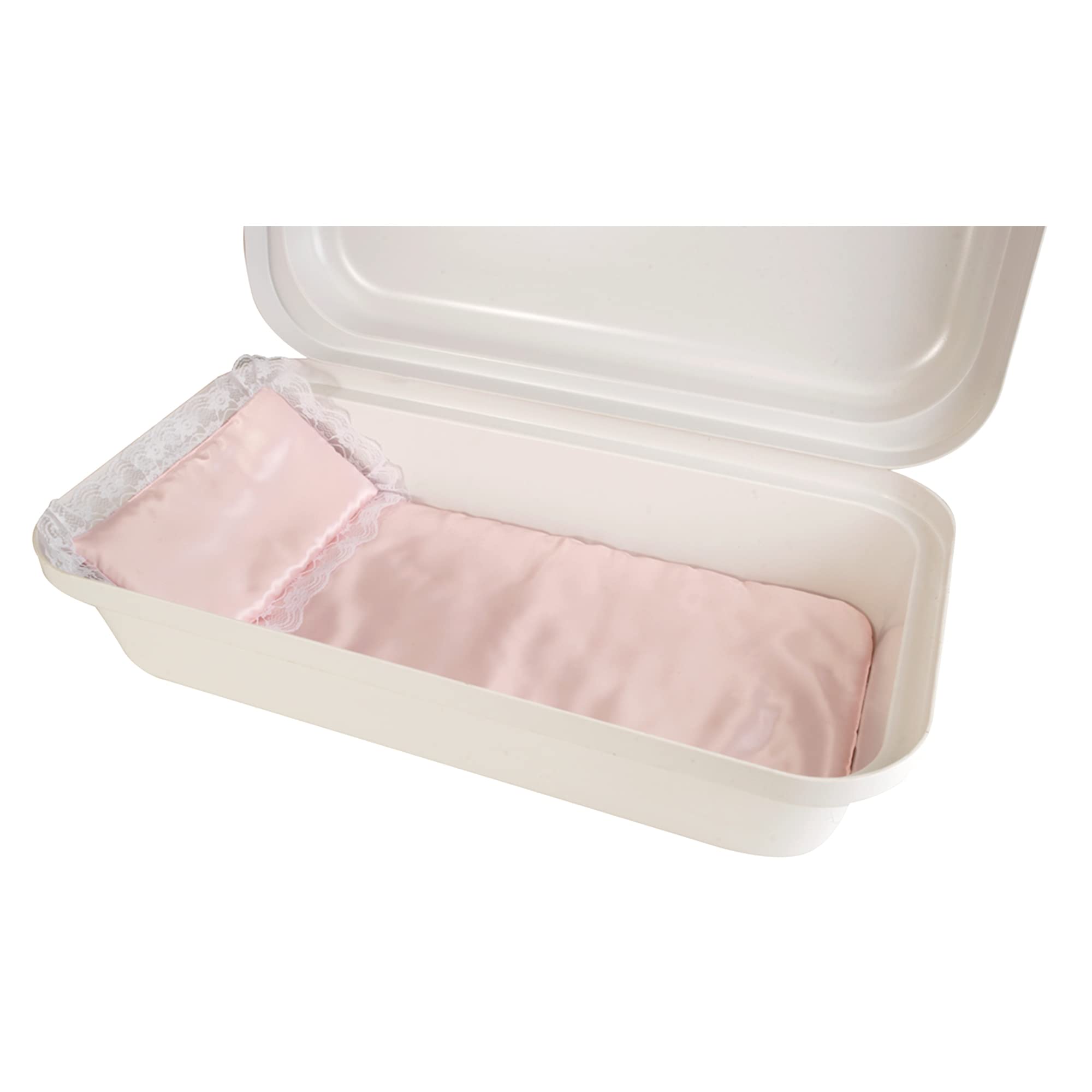 Premium Pet Casket - Elegant & Durable Burial Box for Dogs, Cats & Small Pets | Safe Memorial Urn for Pet Loss | Perfect for Backyard Burials, Pet Funeral Services & Honoring Beloved Companions (Large, White/Pink)