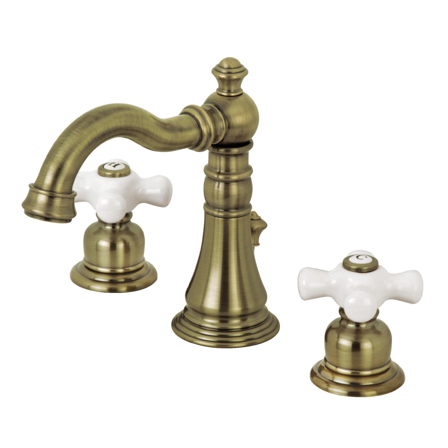 American Classic FSC19733PX 3-Hole Widespread Bathroom Faucet with Brass Pop-Up Drain - Antique Brass Finish - Perfect for Vintage Style Bathrooms & Powder Rooms