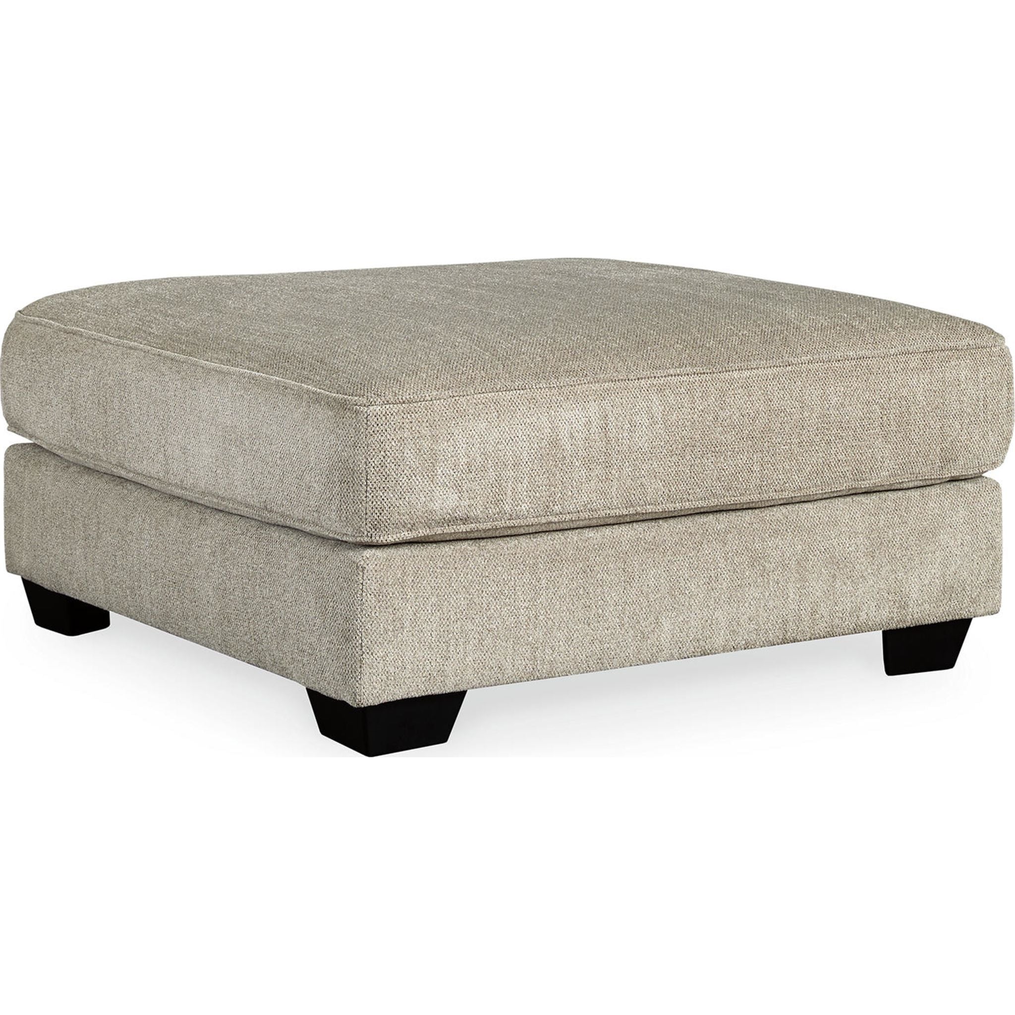 Ardsley Oversized Accent Ottoman in Pewter - Large Footrest Pouf for Living Room, Bedroom & Home Decor
