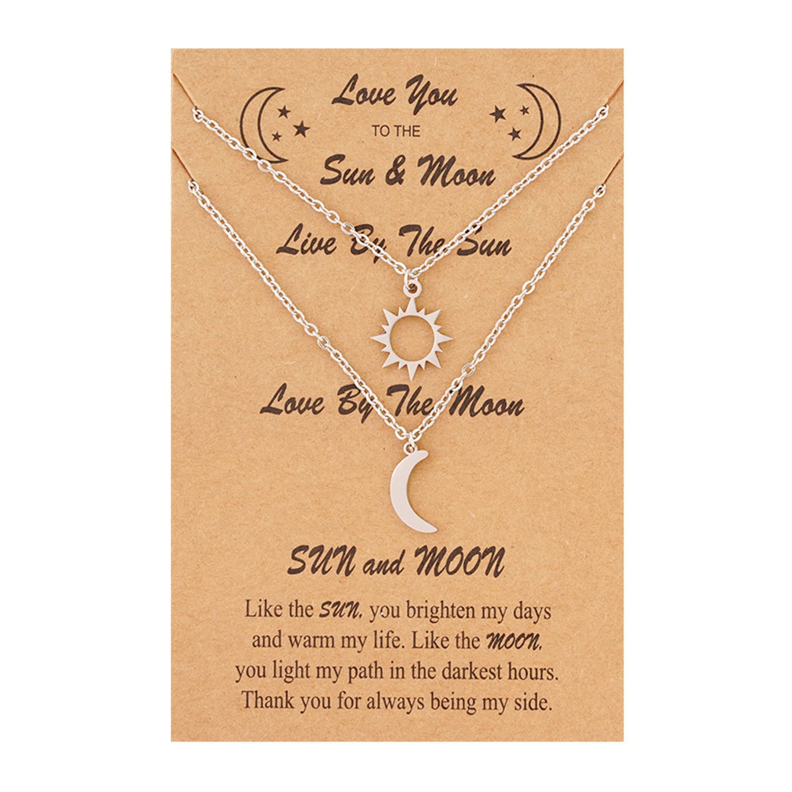 Sun and Moon Necklace for Women - Best Friend Matching Pendant Jewelry Gift for Sisters, Couples, BFFs - Perfect for Anniversaries, Birthdays & Valentine's Day