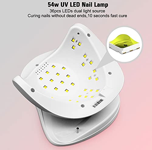 Professional UV LED Nail Lamp - 3 Timer Settings Gel Polish Dryer for Salon & Home Use | Fast Curing Light for Gel Nails, Acrylics & Manicures | Perfect Nail Art Tool for DIY & Professional Use (White)