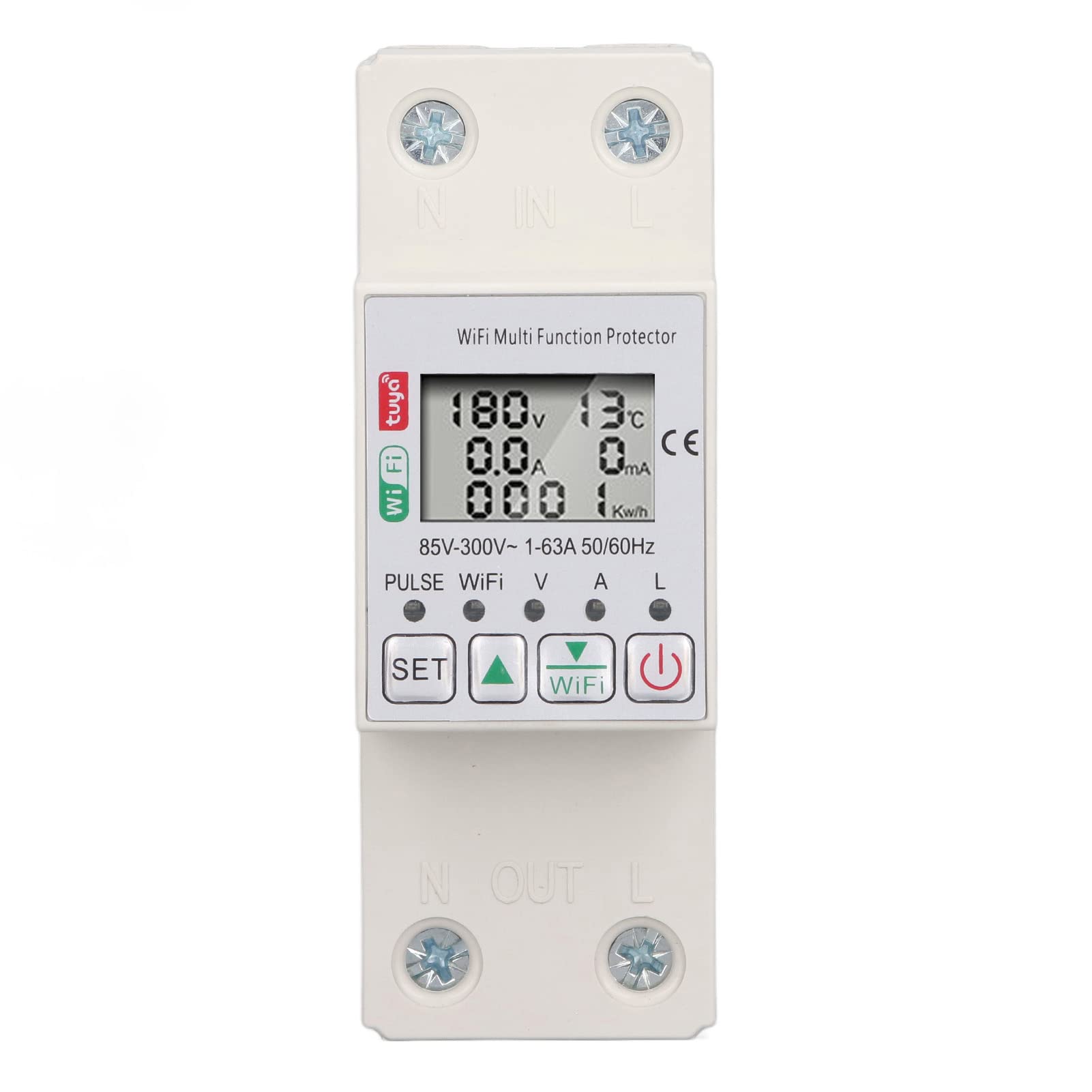 Smart Power Meter Switch - 63A Electricity Voltage Current Monitor with AC85-300V Range - Energy Usage Tracker for Home & Office - Smart Circuit Breaker for Appliances, HVAC & Solar Systems