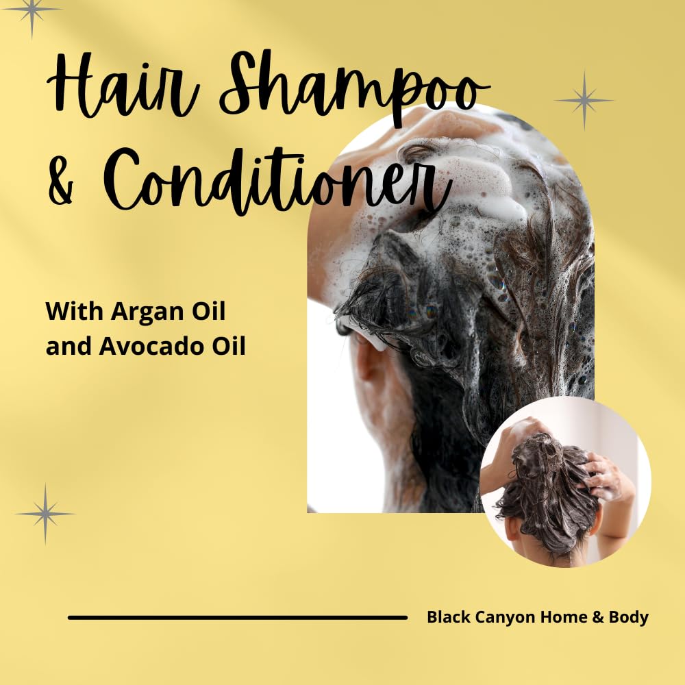 Black Canyon Mexican Chocolate Scented Argan Oil Shampoo and Conditioner Set - 32 Oz Shampoo & 32 Oz Conditioner - Hydrating & Nourishing for Dry, Damaged Hair - Perfect for Daily Hair Care & Spa Day at Home